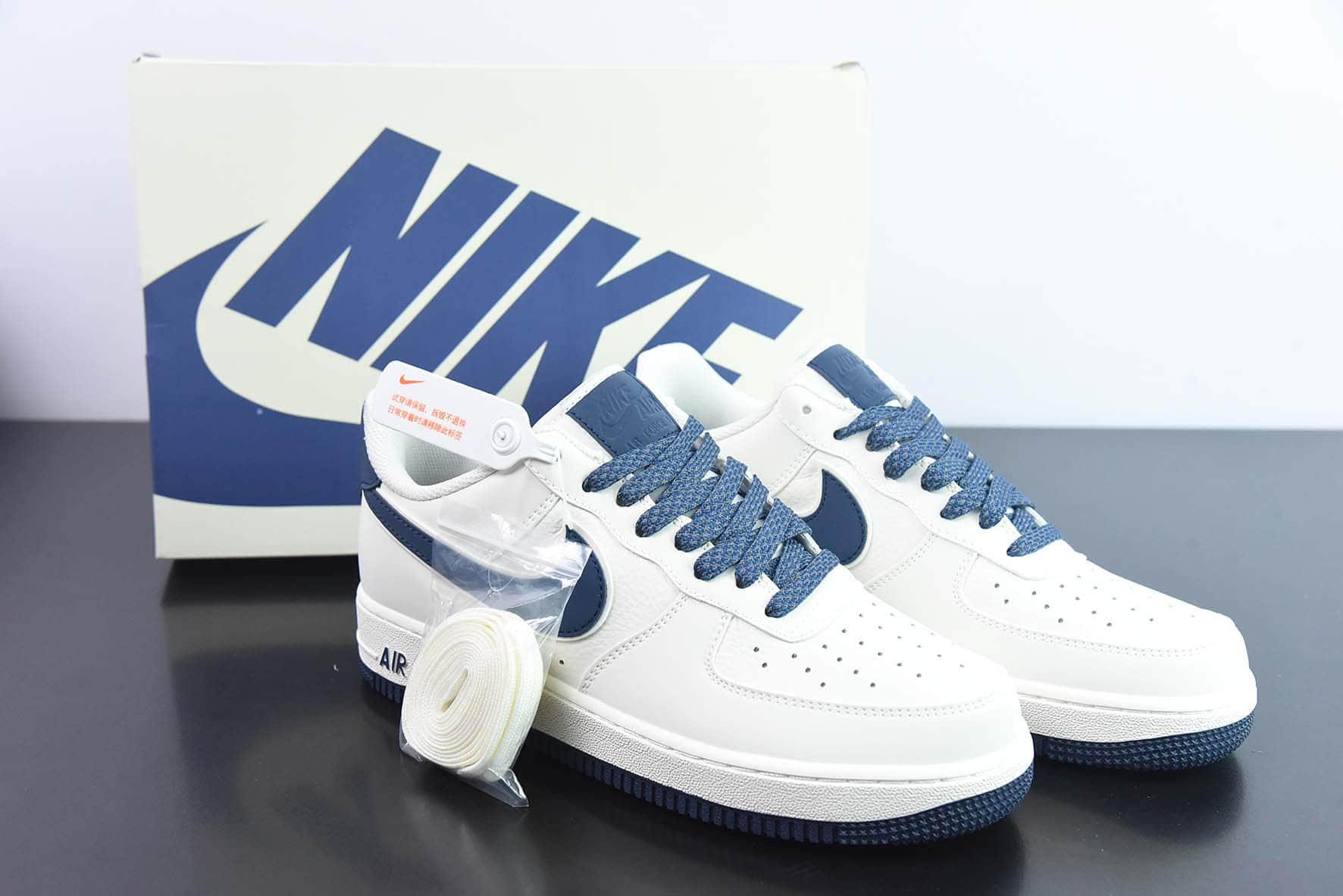 耐克Nike Air Force 1'07 Low 米深蓝满天星空军一号低帮休闲板鞋纯原版本 货号：GL6835-003 