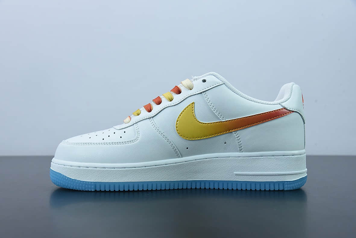 耐克Nike Air Force 1 AF1 白红黄渐变海外版空军一号低帮休闲板鞋纯原版本 货号：NJ5696-789