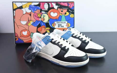 耐克Nike dunk low白蓝红大白兔联名低帮滑板鞋纯原版本 货号：MT2566-856