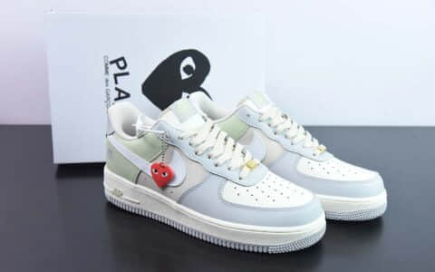 耐克Nike Air Force 1 Low ’07川久保玲联名浅绿灰蓝拼接空军一号低帮休闲板鞋纯原版本 货号：CJ0304-015