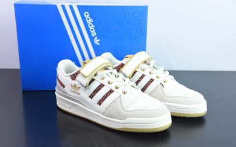 阿迪达斯Adidas Originals Forum 84 ADV Low 罗马系列米白浅灰红魔术贴低帮复古系带百搭休闲运动板鞋纯原版本 货号：HQ4604