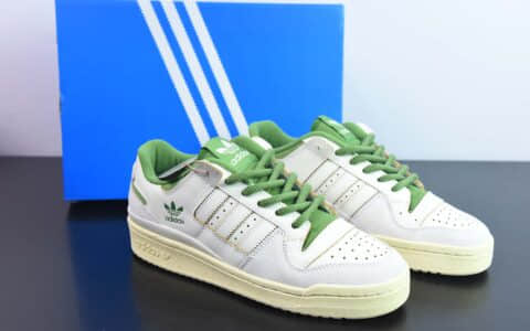 阿迪达斯Adidas Originals Forum 84 Low 罗马系列乳白绿魔术贴低帮复古系带百搭休闲运动板鞋纯原版本 货号：FZ6296