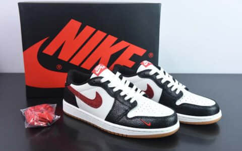 乔丹Air Jordan 1 Low AJ1黑白红双钩低帮休闲板鞋纯原版本 货号：DZ0798-108