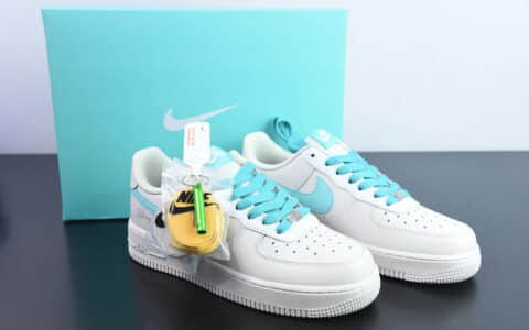 耐克Nike Tiffany & Co. x Nk Air Force 1'07 Low SP Friends and Family 蒂芙尼联名款米白灰蓝空军一号低帮休闲板鞋纯原版本 货号：DZ1382-211