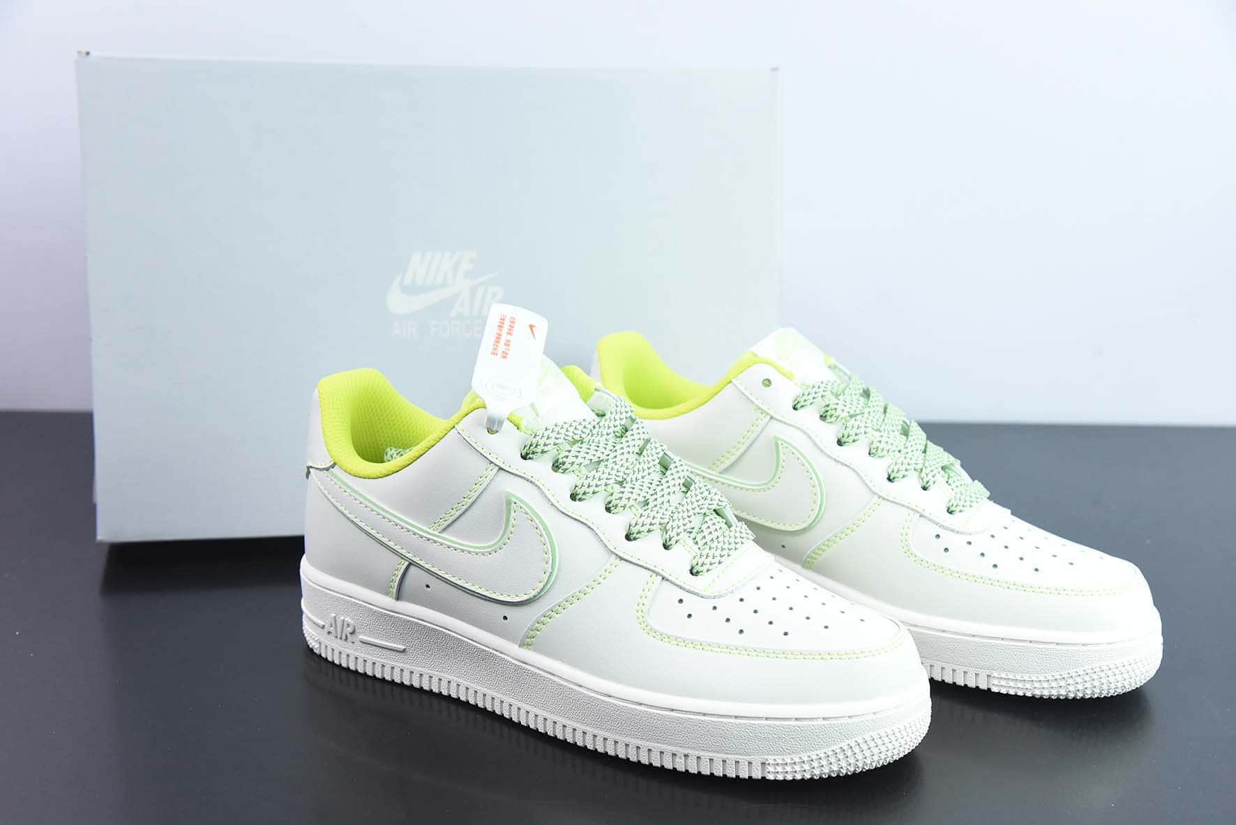 耐克Nike Air Force 1'07 Low 兔八哥白绿满天星空军一号低帮休闲板鞋纯原版本 货号：315122-909