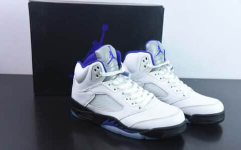 乔丹Air Jordan 5 Retro Concord AJ5白紫康扣高帮篮球鞋纯原版本 货号：DD0587-141