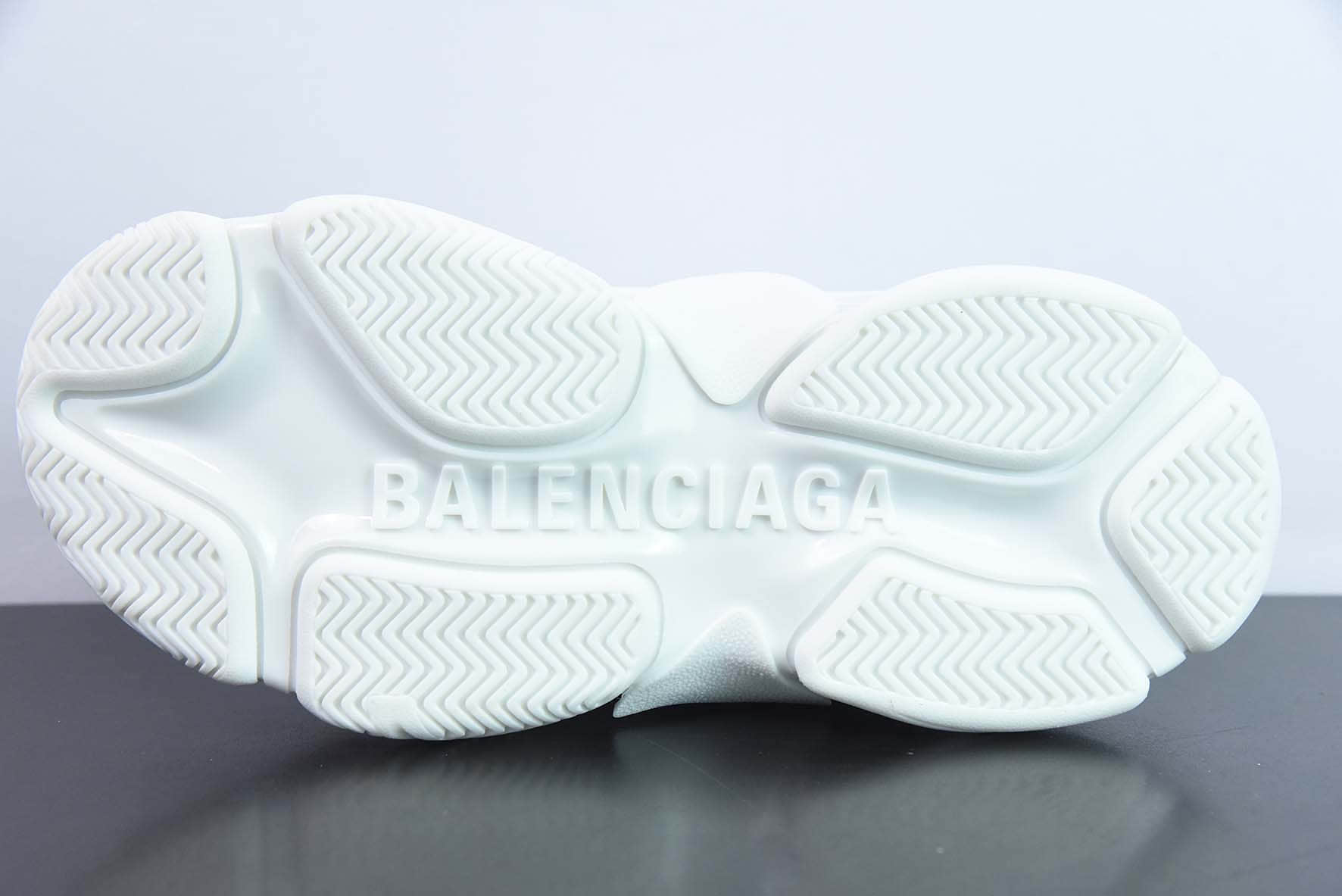 巴黎世家BALENCIAGA Track Mule Clear Sole Sneakers 白半拖复古野跑姥爹包头露跟半拖百搭慢跑鞋纯原版本 货号：653814 W2FA6 9710