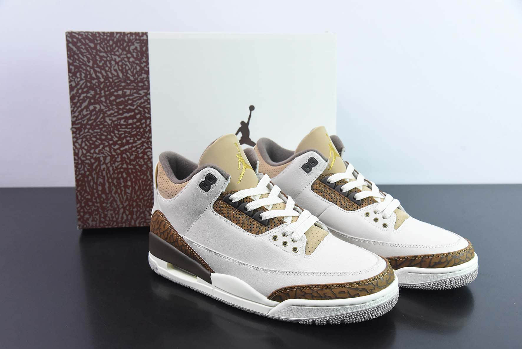 乔丹Air Jordan 3 Palomino AJ3摩卡爆裂纹男子文化篮球鞋纯原版本 货号：CT8532-102