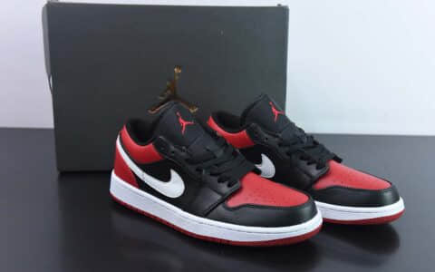 乔丹Air Jordan 1 Low AJ1黑红白钩低帮复古篮球鞋纯原版本 货号：553558-066