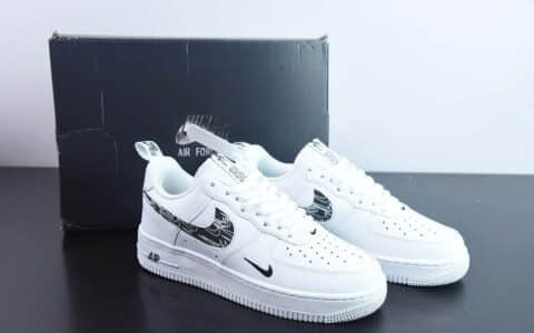 耐克Nike Air Force 1 Low 反光白黑空军一号低帮运动休闲板鞋纯原版本 货号：FB8971-200