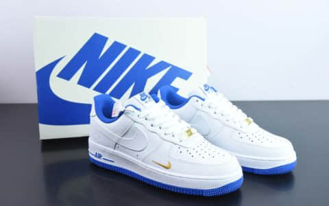 耐克Nike Air Force 1'07 蓝金小勾 40周年星星空军一号低帮休闲板鞋纯原版本 货号：DD1225-005