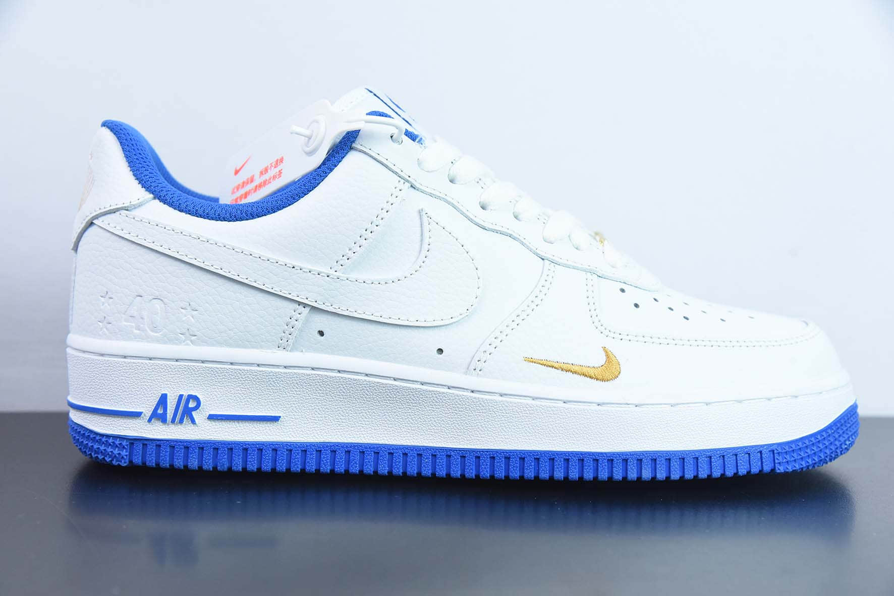 耐克Nike Air Force 1'07 蓝金小勾 40周年星星空军一号低帮休闲板鞋纯原版本 货号：DD1225-005 