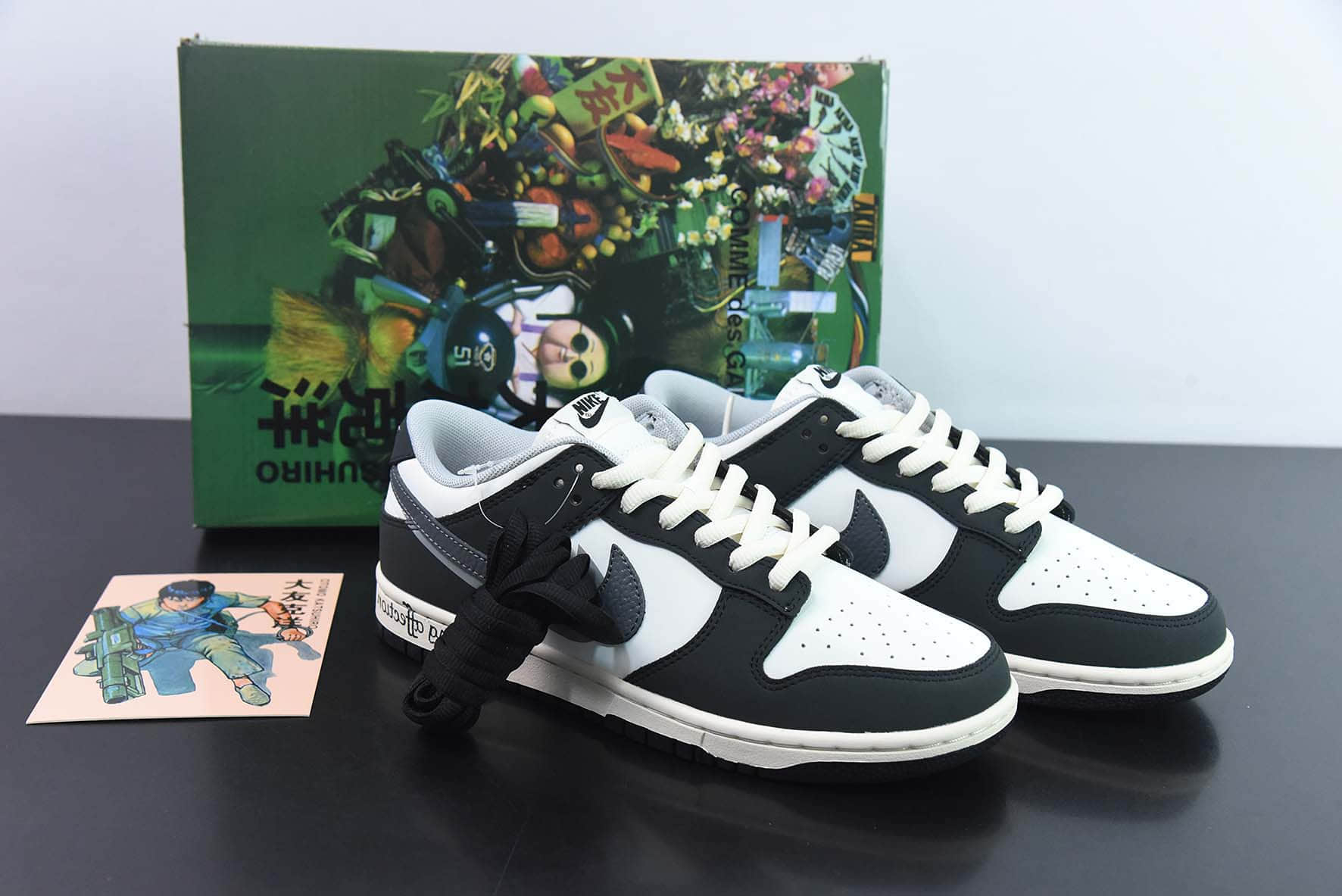 耐克Nike SB Dunk Low大友克洋联名款黑灰SB低帮休闲滑板鞋纯原版本 货号：DD0302-256 