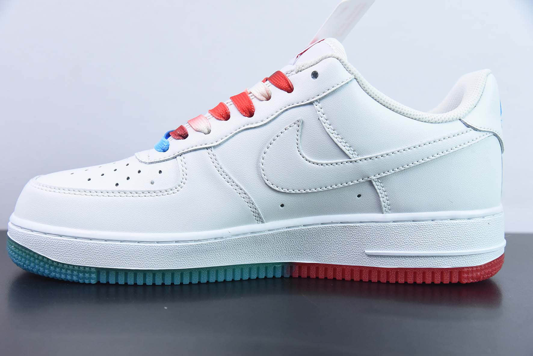 耐克Nike Air Force 1’07 Low 白天蓝红迷你双钩子空军一号低帮休闲板鞋纯原版本 货号：AI5958-300 