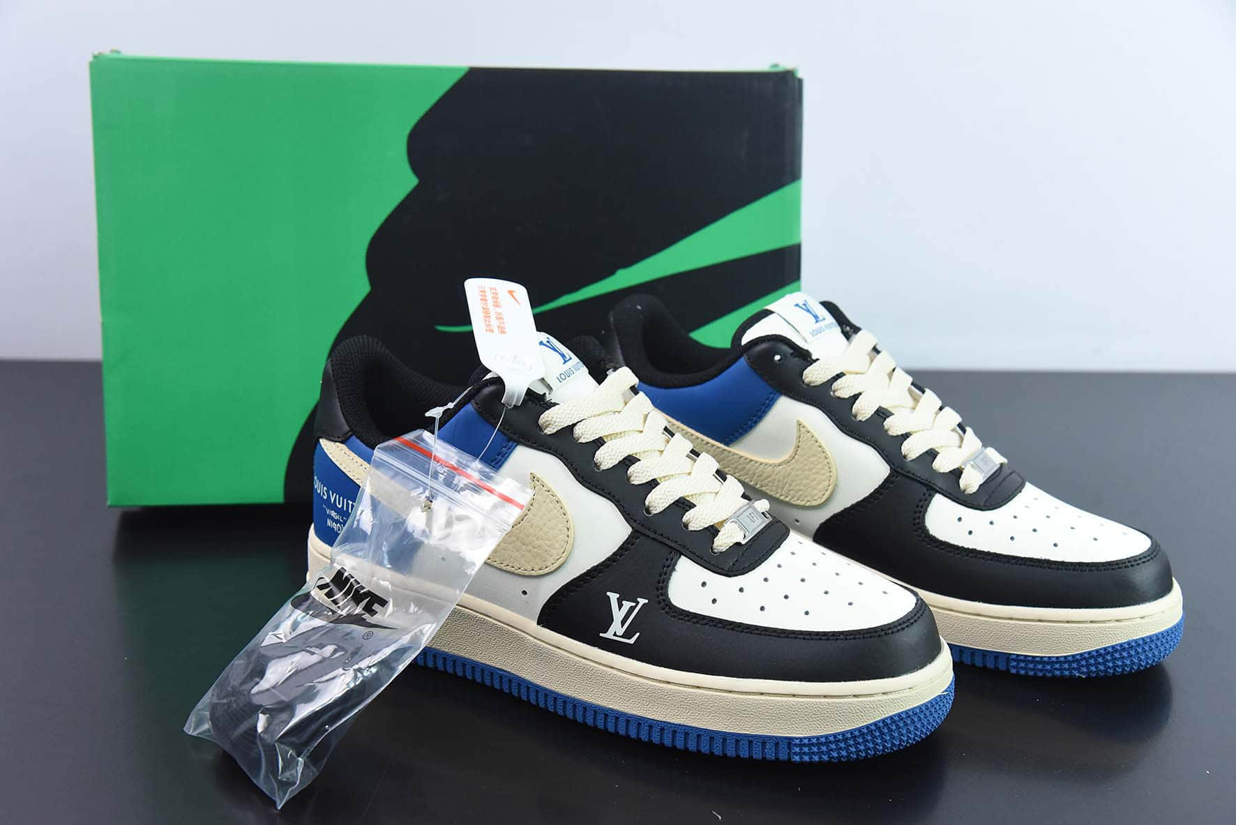 耐克Nike Air Force 1 '07 Low “LV联名--克莱因蓝”空军一号低帮休闲板鞋纯原版本 货号：BS9055-728