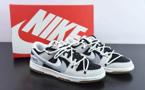 耐克Nike SB Dunk Low SE85 Double SwooshGreyBlackCowboy浅灰黑灰白双钩牛仔扣篮系列低帮休闲运动滑板板鞋纯原版本 货号：DO9457-135