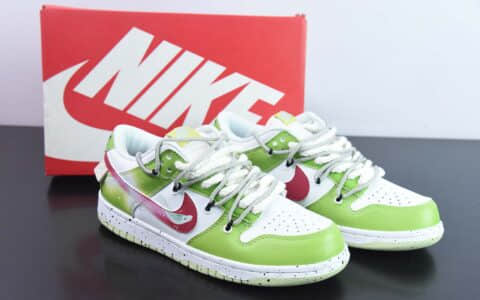 耐克Nike Dunk Low SB联名白绿红解构绑带滑板鞋纯原版本 货号： DD1503-600