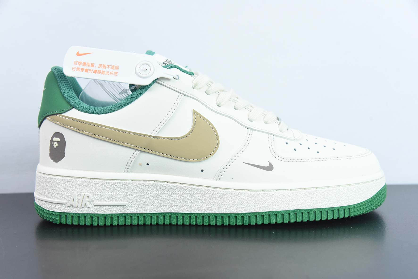 耐克Nike Air Force 1 Low 米白绿双勾空军一号低帮休闲板鞋纯原版本货号：DHX123-007