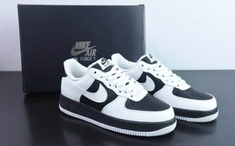 耐克Nike Air Force 1'07 LowWhiteBlackPanda皮革翻转白黑熊猫空军一号低帮休闲板鞋纯原版本 货号：JP6516-811