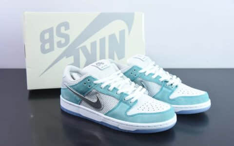 耐克Nike April Skateboards x Nike SB Dunk Low 冰封玫瑰冰蓝SB低帮休闲滑板鞋纯原版本 货号：FD2562-400