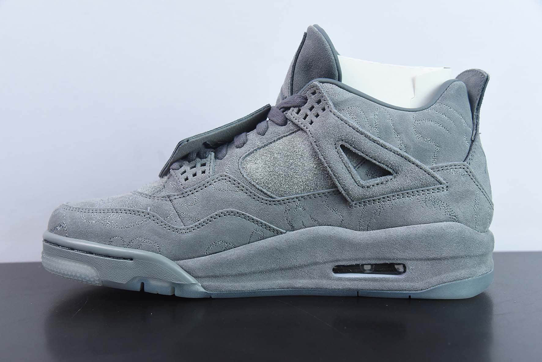 乔丹Air Jordan 4 X Kaws 联名款灰麂皮低帮男子文化篮球鞋纯原版本 货号：930155-003