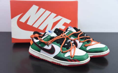 耐克Nike SB Dunk Low 解构抽绳75周年白绿涂鸦印花低帮SB休闲滑板鞋纯原版本 货号：DD6288-100