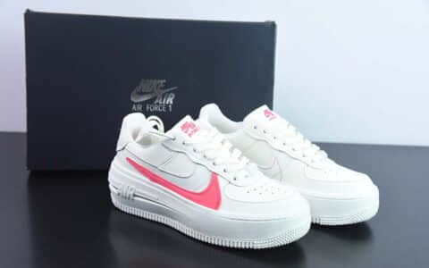 耐克Nike Air Force 1 PLT.AF.ORM Triple White 白粉红空军一号低帮休闲板鞋纯原版本 货号：DJ9946-105