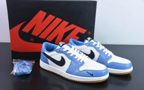 乔丹Air Jordan 1 Low AJ1 乔1黑白蓝爆裂纹低帮文化篮球鞋纯原版本 货号：DZ0791-102