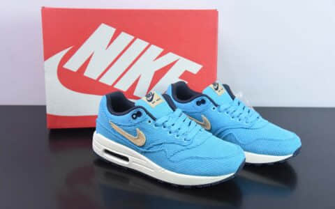 耐克Nike Air Max 1 PremiumCorduroy Baltic Blue初代复古“灯芯绒天蓝米黄”气垫休闲慢跑鞋纯原版本 货号：FB8915-400