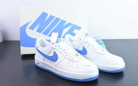 耐克Nike Air Force 1 Low '07 “Swoosh”白宝蓝小勾3M反光低帮空军一号休闲板鞋纯原版本 货号：CV5696-965