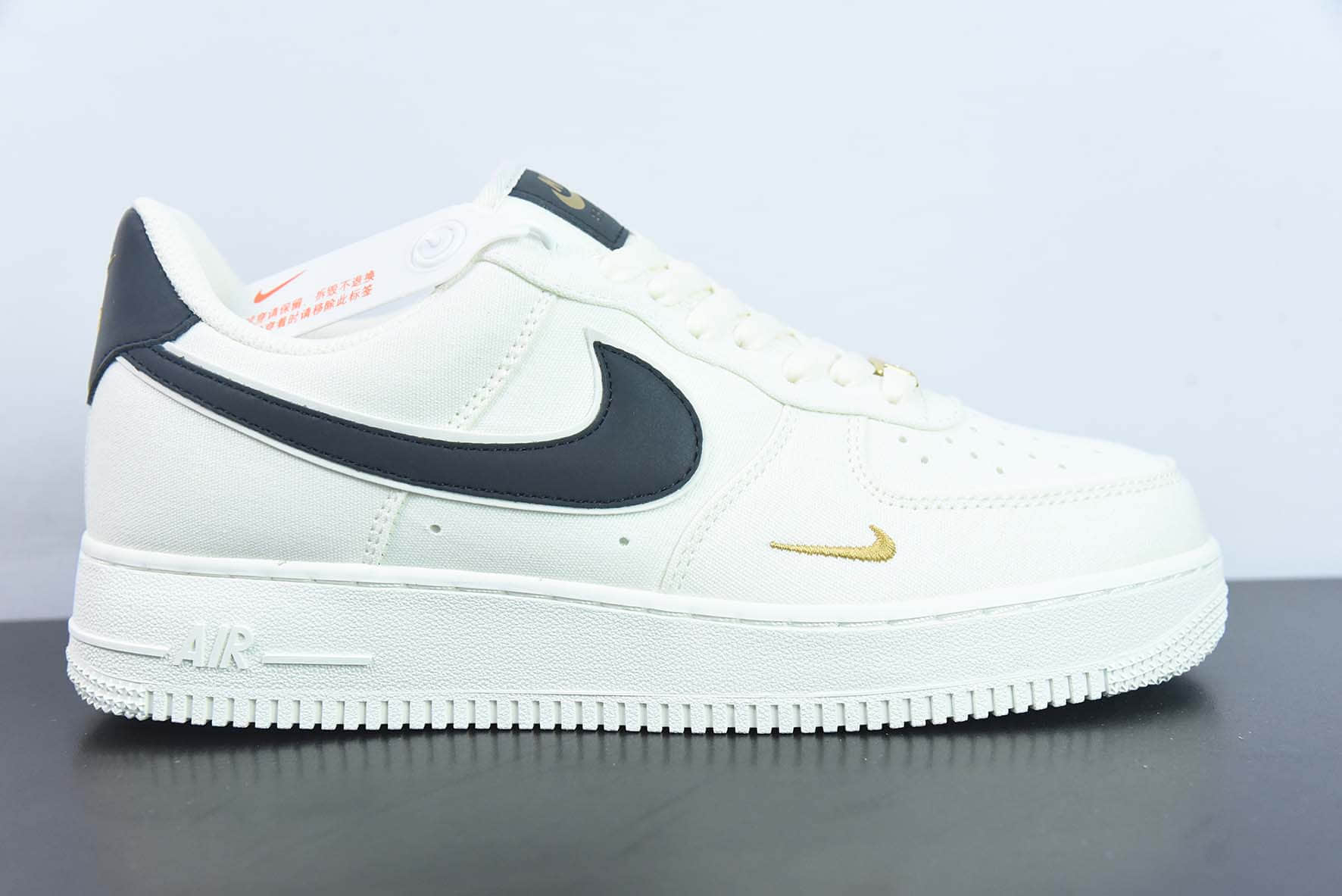 耐克Nike Air Force 1 '07 LV8黑金丹宁布面空军一号低帮休闲板鞋纯原版本 货号：MN5696-809