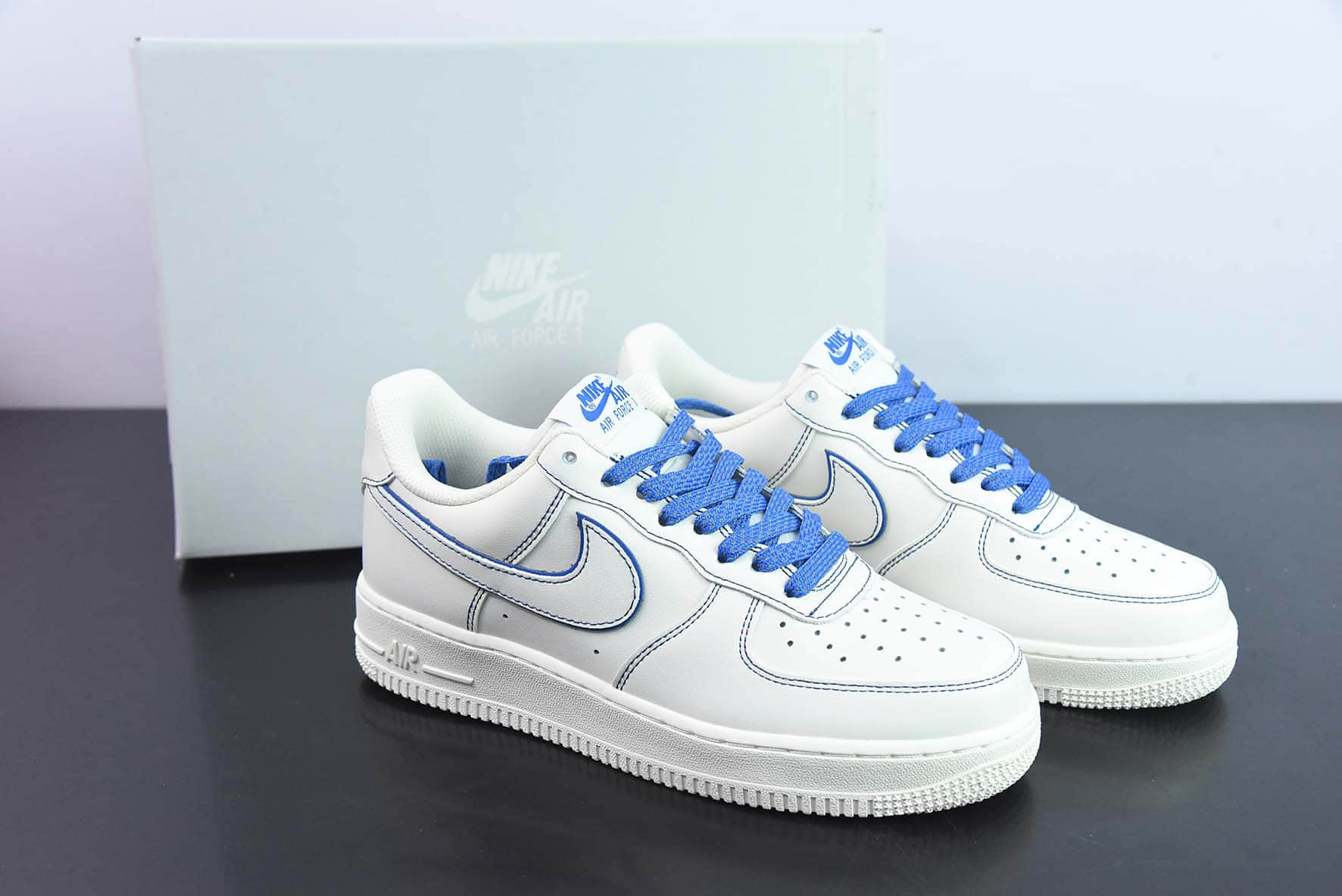 耐克Nike Air Force 1 Low 米白蓝满天星空军一号低帮休闲板鞋纯原版本 货号：315122-404