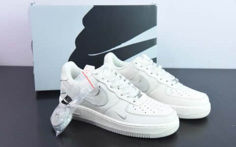 耐克Nike UNDEFEATED x Nike Air Force 1´07 LowBeigeSliver皮革米白银五杠空军一号低帮休闲板鞋纯原版本 货号：BS9055-730