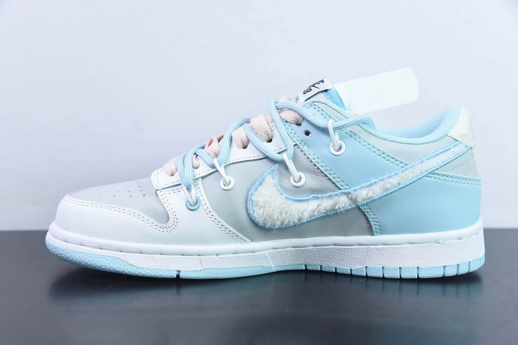 耐克Nike Dunk Low Retro 蓝灰白绒勾绑绳SB低帮休闲滑板鞋纯原版本 货号：FB1871-011