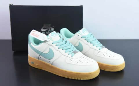 耐克Nike Air Force 1'07 LowMilky WhiteMintGum皮革奶白薄荷绿生胶底空军一号低帮休闲板鞋纯原版本 货号：XC2351-055