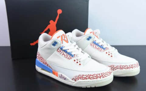 乔丹Air Jordan 3 Mr. Triple Double PE AJ3威斯布鲁克三双先生白红蓝爆裂纹复古文化篮球鞋纯原版本 货号：CK9246-991