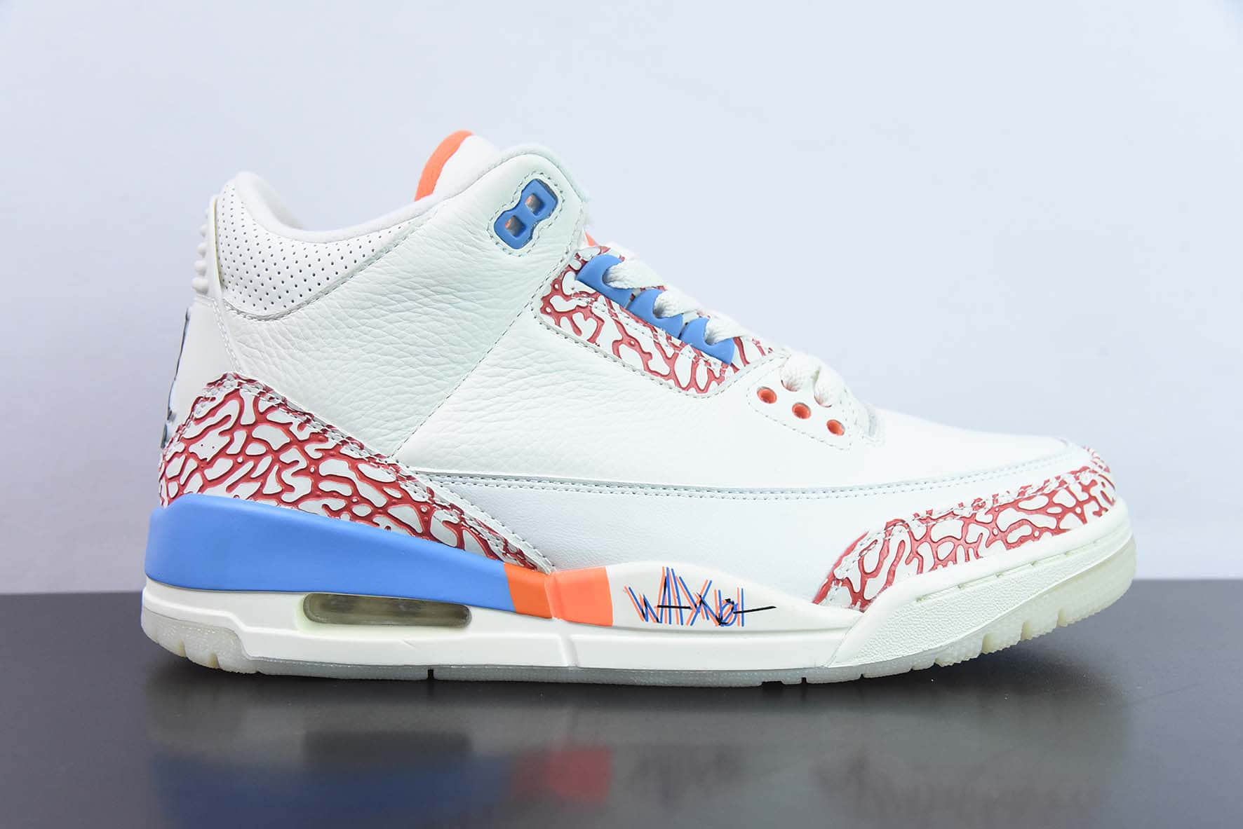 乔丹Air Jordan 3 Mr. Triple Double PE AJ3威斯布鲁克三双先生白红蓝爆裂纹复古文化篮球鞋纯原版本 货号：CK9246-991