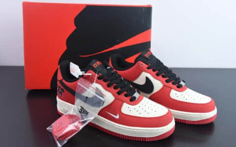 耐克Nike Air Force 1 '07 Low 灌篮高手联名黑白红小勾空军一号休闲板鞋纯原版本 货号：BS9055-718