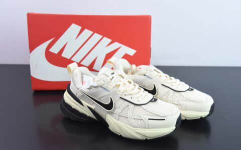 耐克Nike V2K Runtekk 3XL 米黄黑减震防滑复古低帮跑步鞋纯原版本 货号： FD0736-101