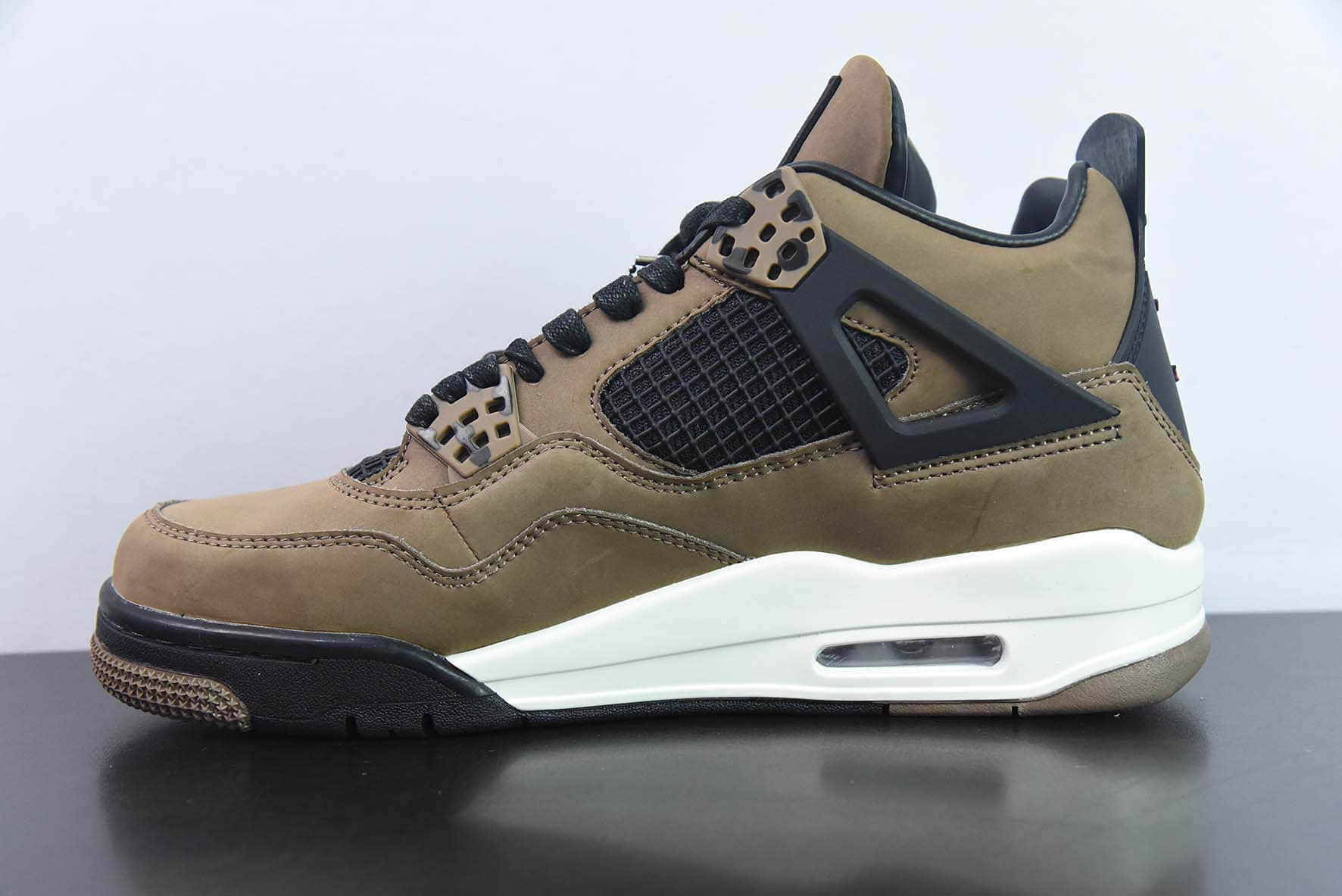 乔丹Air Jordan Travis Scott x Air Jordan 4 “Olive”TS联名深棕摩卡亲友限定男子文化篮球鞋纯原版本 货号：AJ4-882335