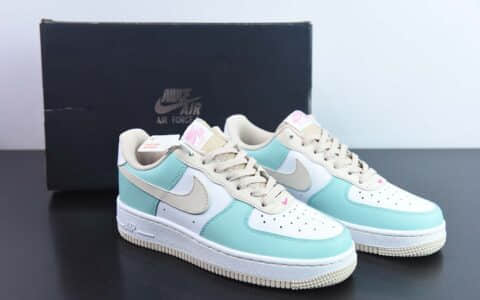 耐克Nike Air Force 1’07 LV8MintWhiteKhaki拼接薄荷绿粉卡其空军一号经典低帮百搭休闲运动板鞋纯原版本 货号：DV7762-300