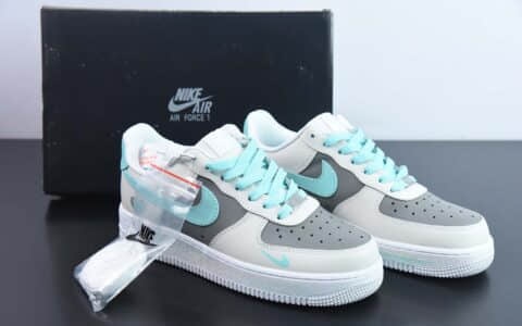 耐克Nike Air Force 1 灰蓝爱心空军一号低帮运动休闲板鞋纯原版本 货号：DD8959-100