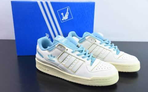 阿迪达斯AdidasOriginals Forum 84 Low Classic 米白蓝经典潮流低帮休闲鞋纯原版本 货号：FZ6342