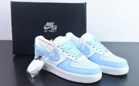 耐克Nike Air Force 1’07 LowLight BlueJadeWhite拼色浅蓝白空军一号经典低帮百搭休闲运动板鞋纯原版本 货号：CW2299-111