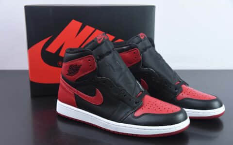 乔丹Air Jordan 1 Retro Bred BannedAJ1 黑红禁穿高帮复古篮球鞋纯原版本 货号：555088-001