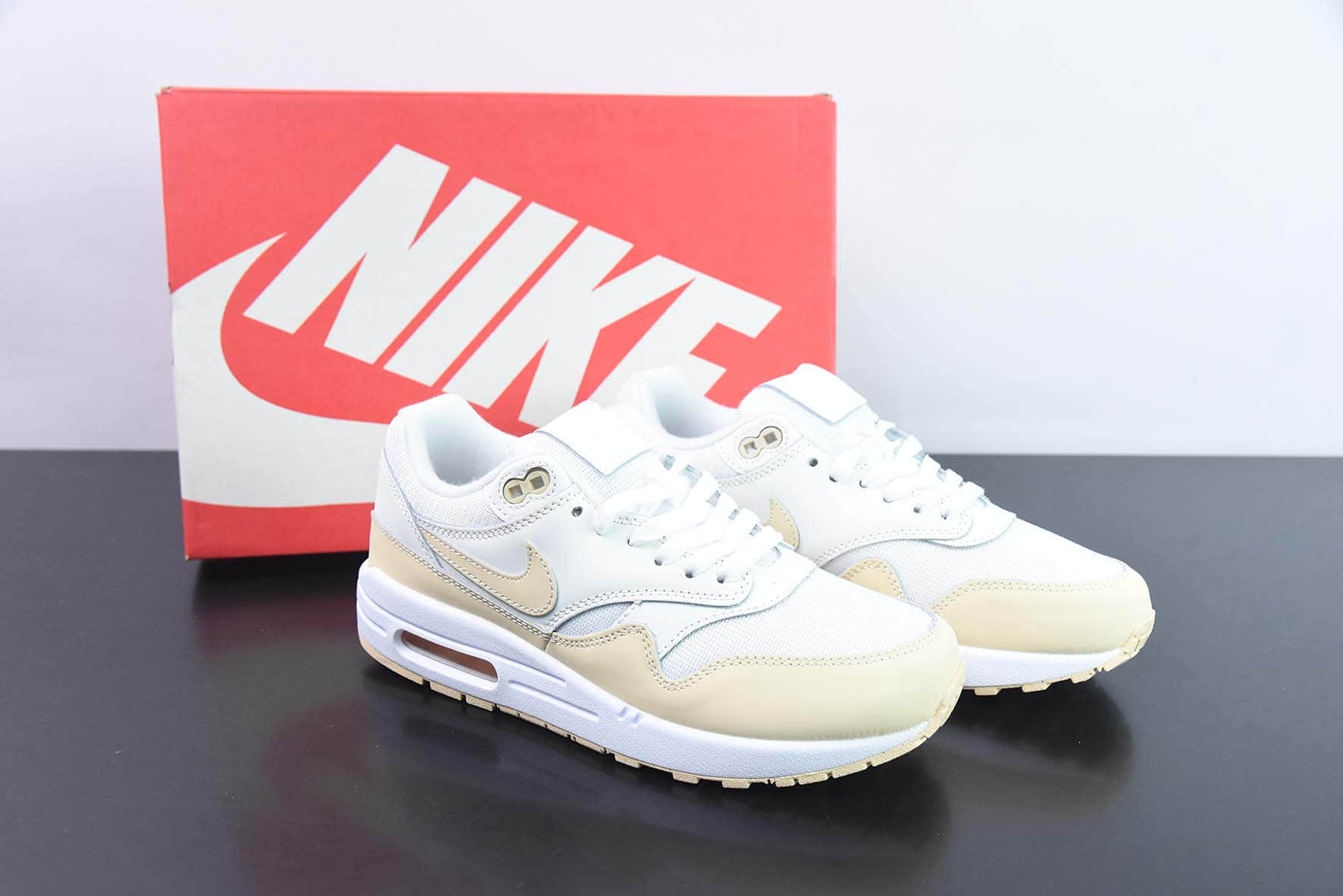 耐克Nike Air Max 1 PRM 米白黄初代复古休闲跑步鞋纯原版本 货号：FB5060-100 