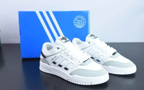 阿迪达斯Adidas Originals Drop Step XL Low 三叶草新款白灰篮球风校园休闲运动板鞋纯原版本 货号：GV9294