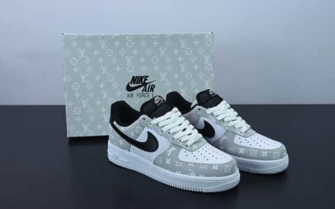 耐克Nike Air Force 1 Low '07 x Louis Vuitton LV联名白灰印花空军一号低帮休闲板鞋纯原版本 货号：BQ8988-108