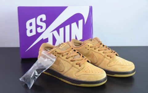 耐克Nike SB Dunk Low Pro 小麦落叶黄SB低帮运动滑板鞋纯原版本 货号：BQ6817-204