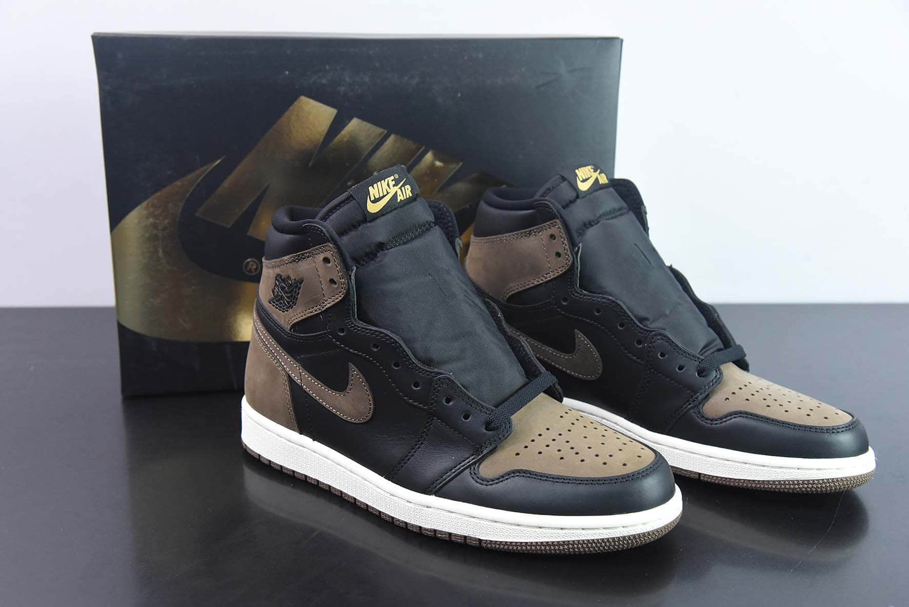 乔丹Air Jordan 1 High  Palomino AJ1棕黑摩卡脚趾高帮文化篮球鞋纯原版本 货号：DZ5485-020